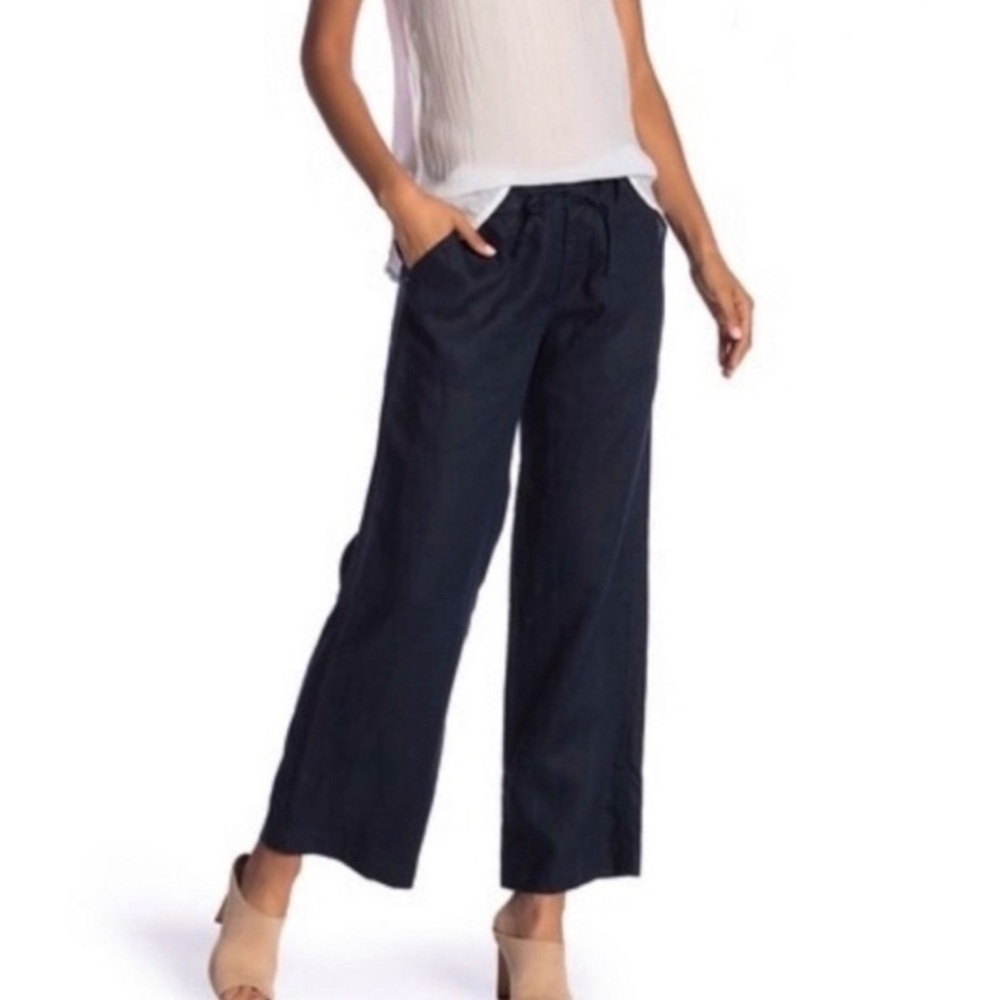 Johnny Was Calme Black Organic Linen Wide Leg Pants High Waisted. Large NWT